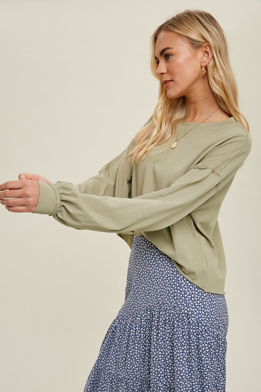 Relaxed Slub Crop Knit