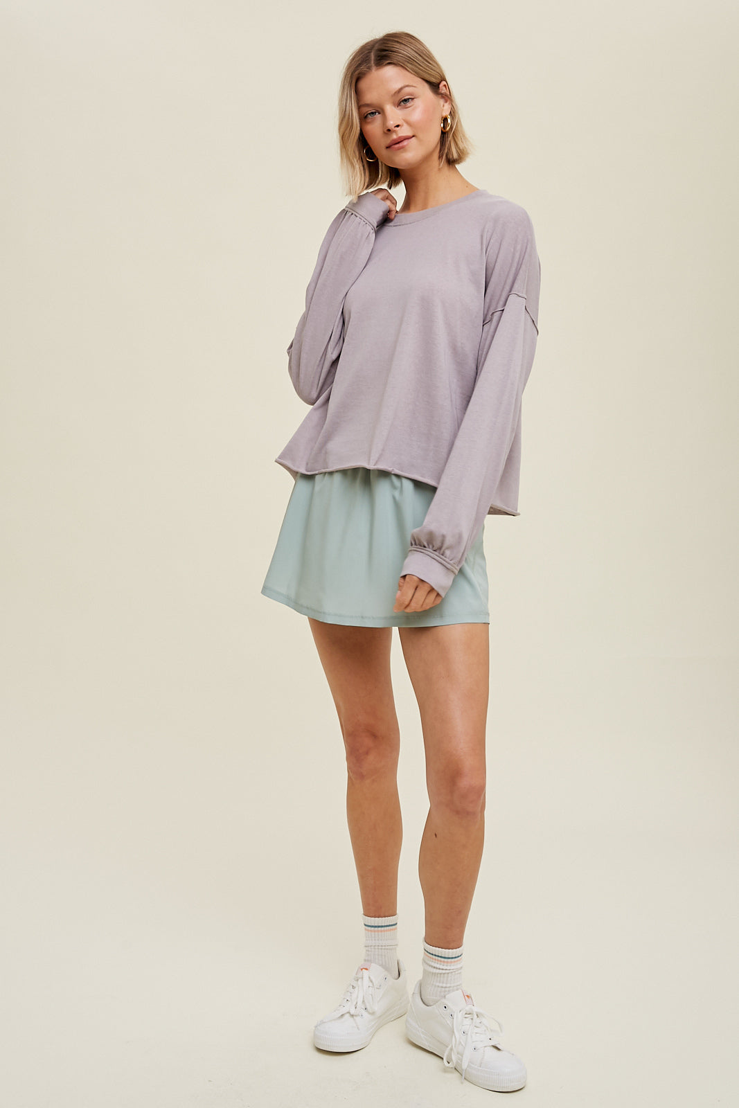 Relaxed Slub Crop Knit