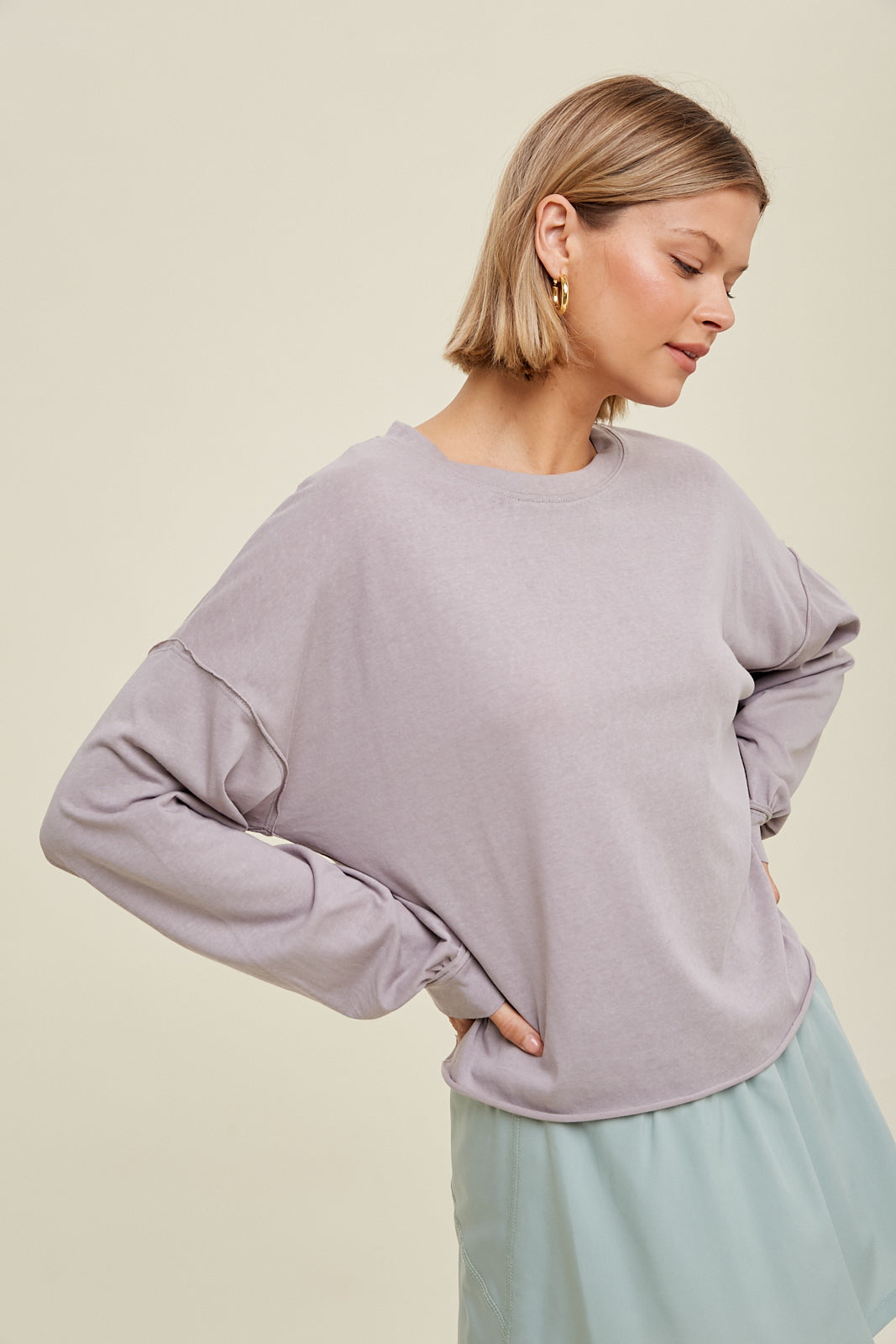 Relaxed Slub Crop Knit