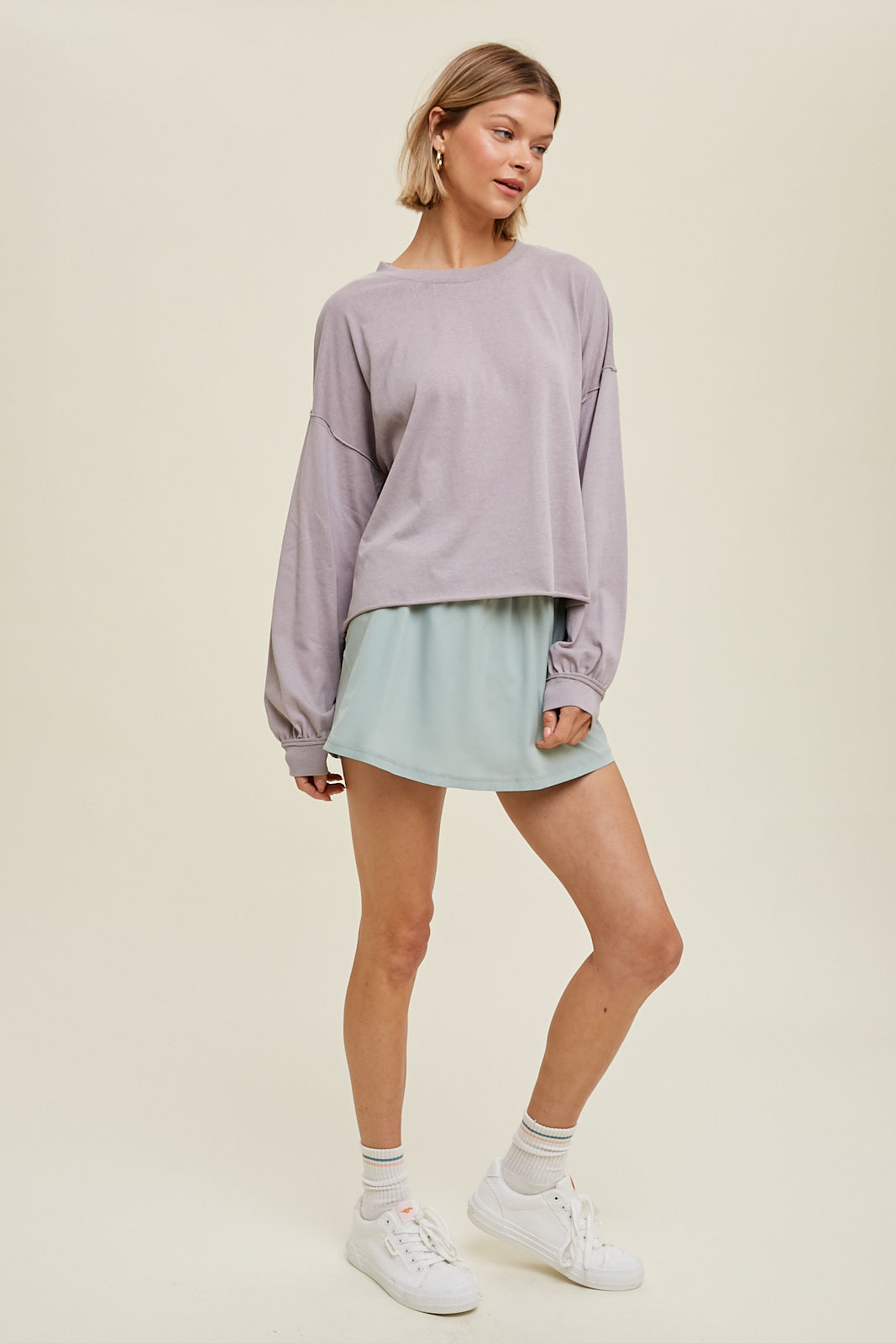 Relaxed Slub Crop Knit