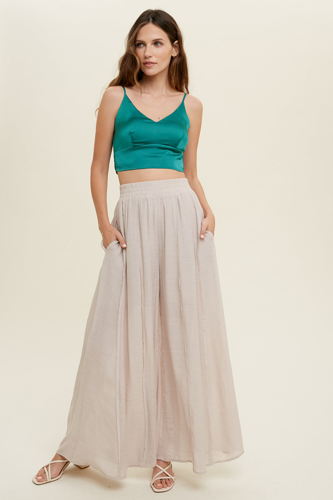 Wishlist® Wide Leg Pants With Raw Edge Detail