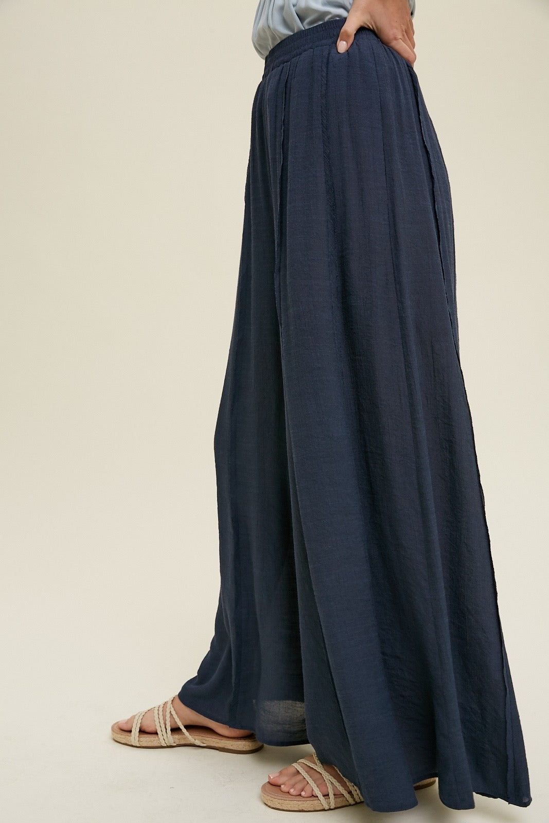 Wishlist® Wide Leg Pants With Raw Edge Detail