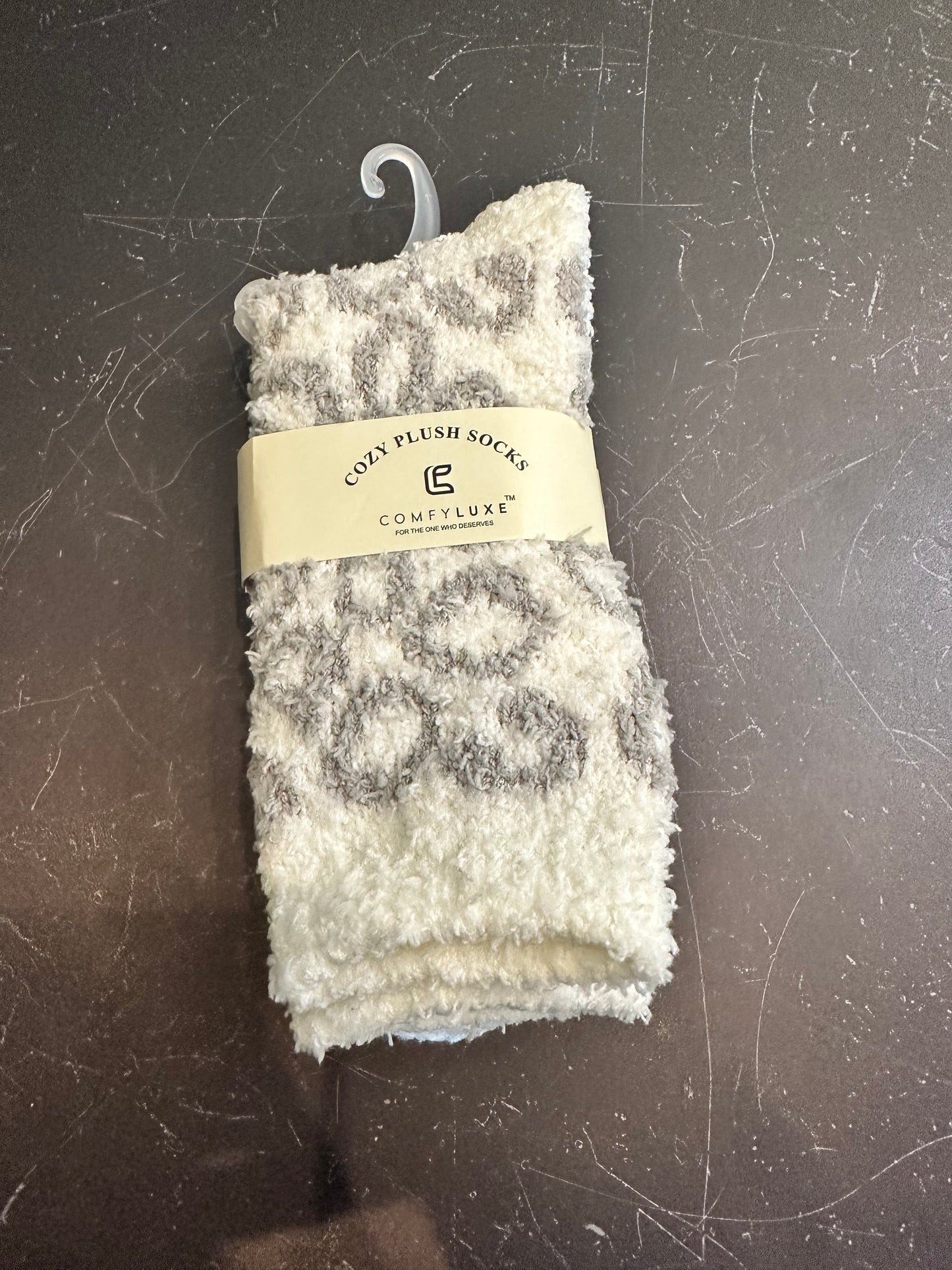 Fuzzy Cheetah Socks