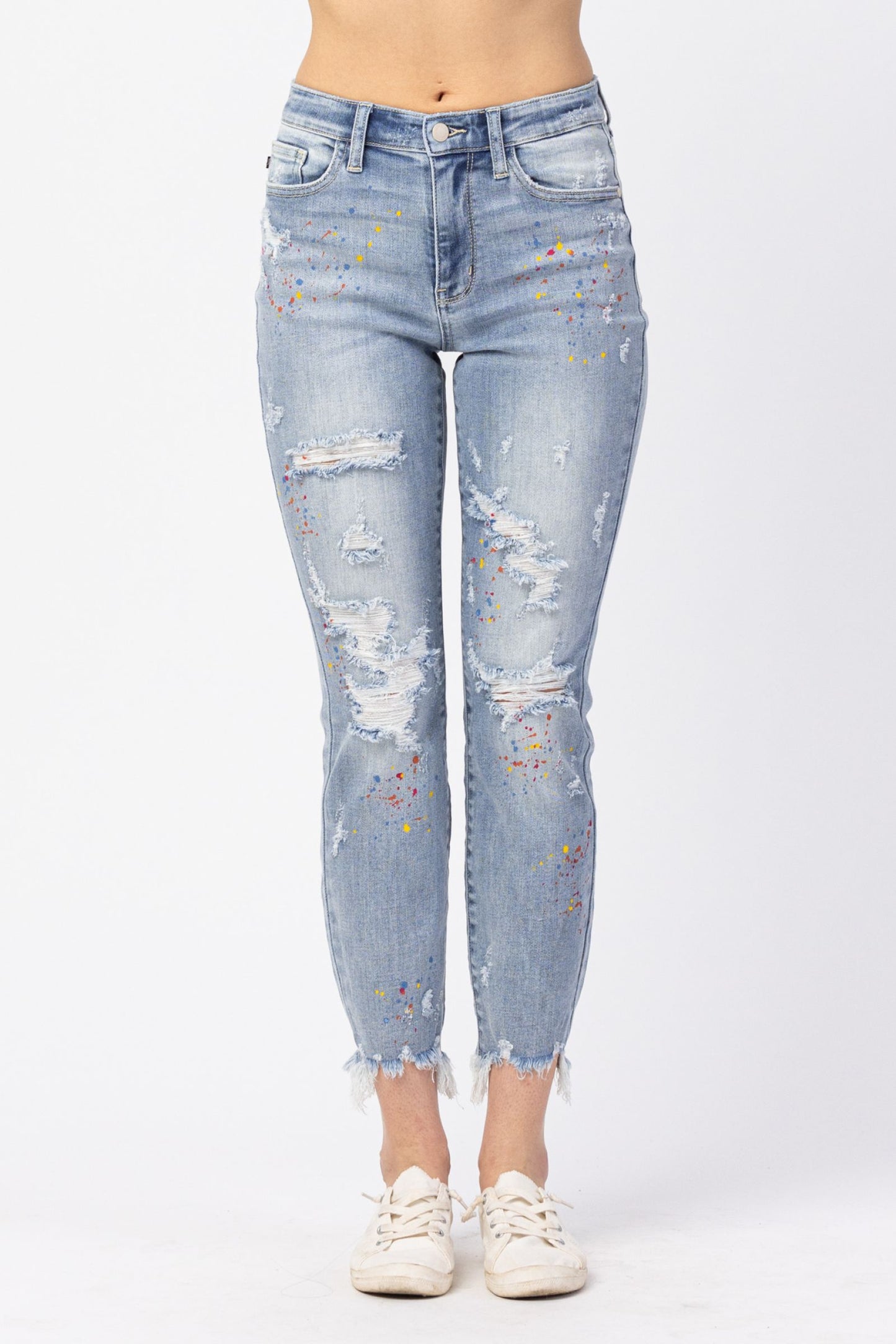 Judy Blue®  High Waisted Paint Splatter Boy Friend Jean