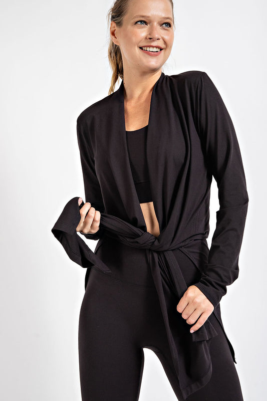 Rae Mode® BUTTER LONG SLEEVE CARDIGAN WITH SIDE SLITS