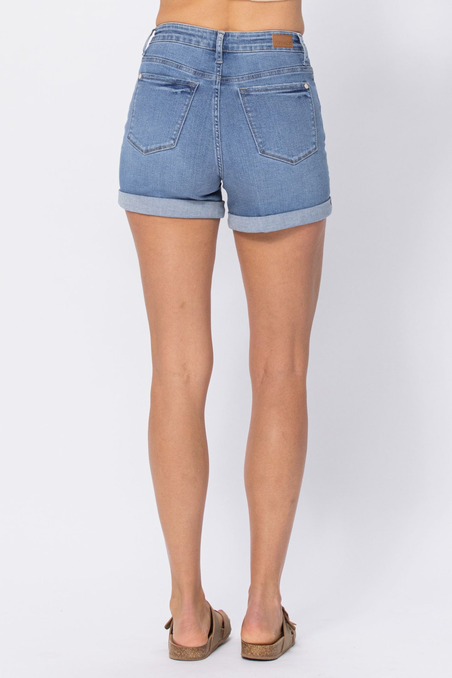 JUDY BLUE® HIGH RISE OPEN SEAM CUFFED SHORTS