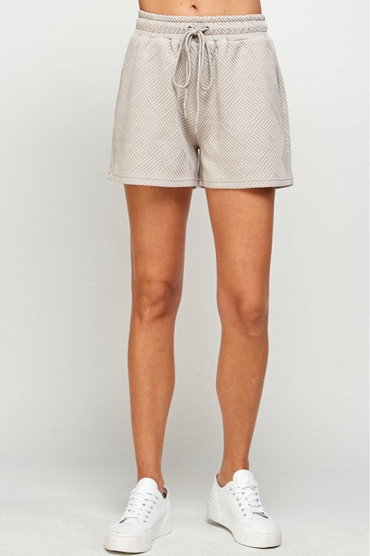 "Staying Neutral" Textured Shorts- Oatmeal