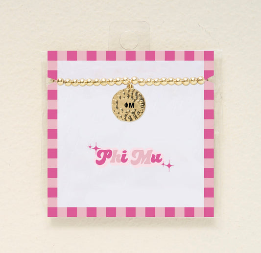 Sorority Charm Bracelet- Phi Mu