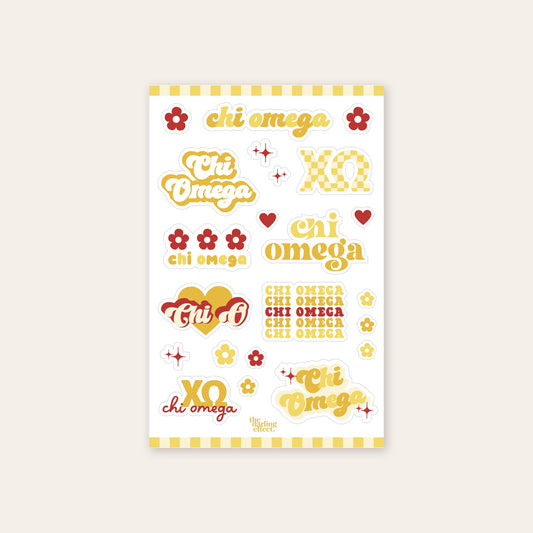 Sorority Sticker Sheet-Chi Omega