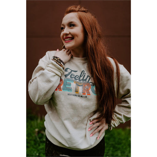 Feelin Retro bleached Crewneck Sweatshirt