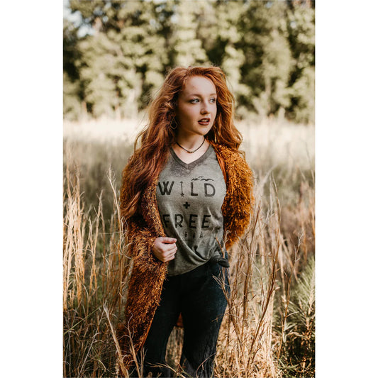 Southern Bliss® Wild & Free T-Shirt- Vintage Grey