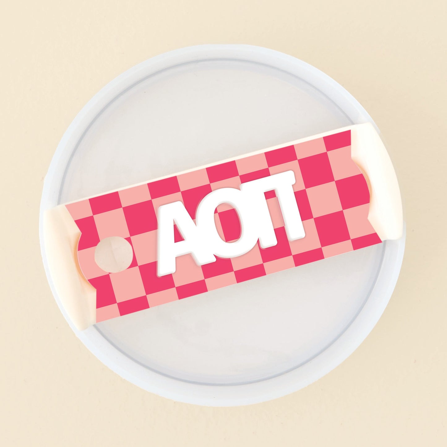 Sorority Tumbler Lid Tag- Alpha Omicron Pi