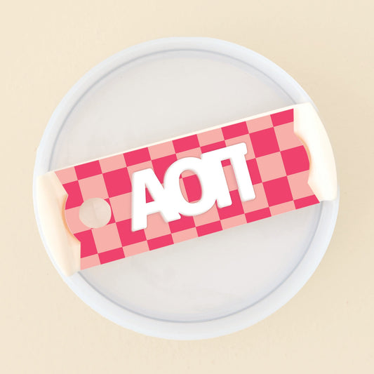 Sorority Tumbler Lid Tag- Alpha Omicron Pi