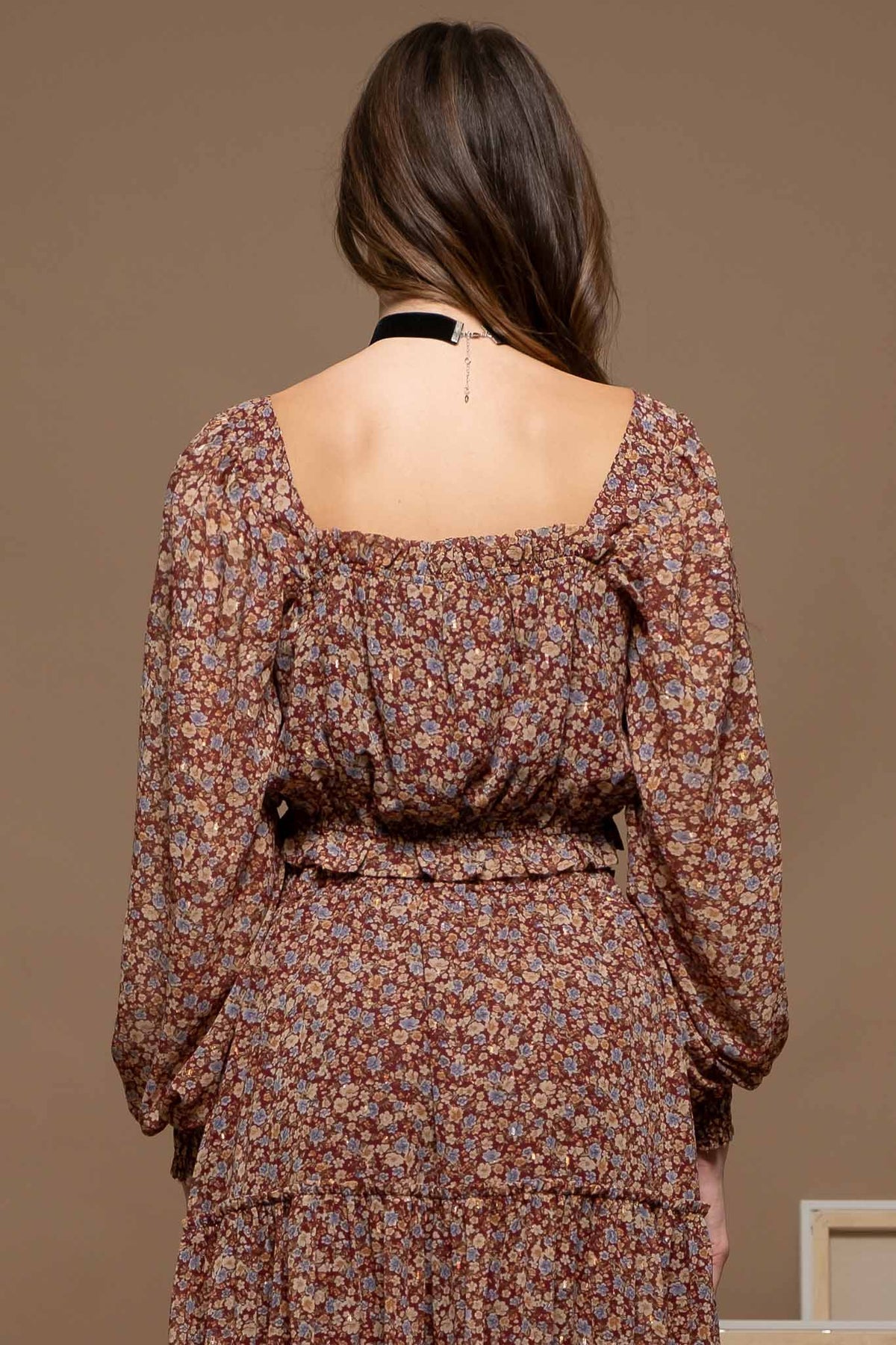 Floral Square Neck Crop