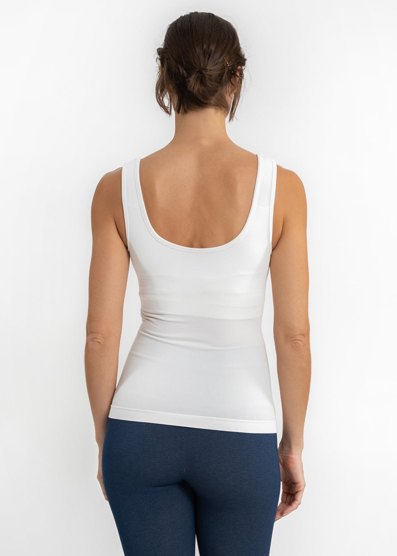 Built in Bra Reversible Tank- Ivory