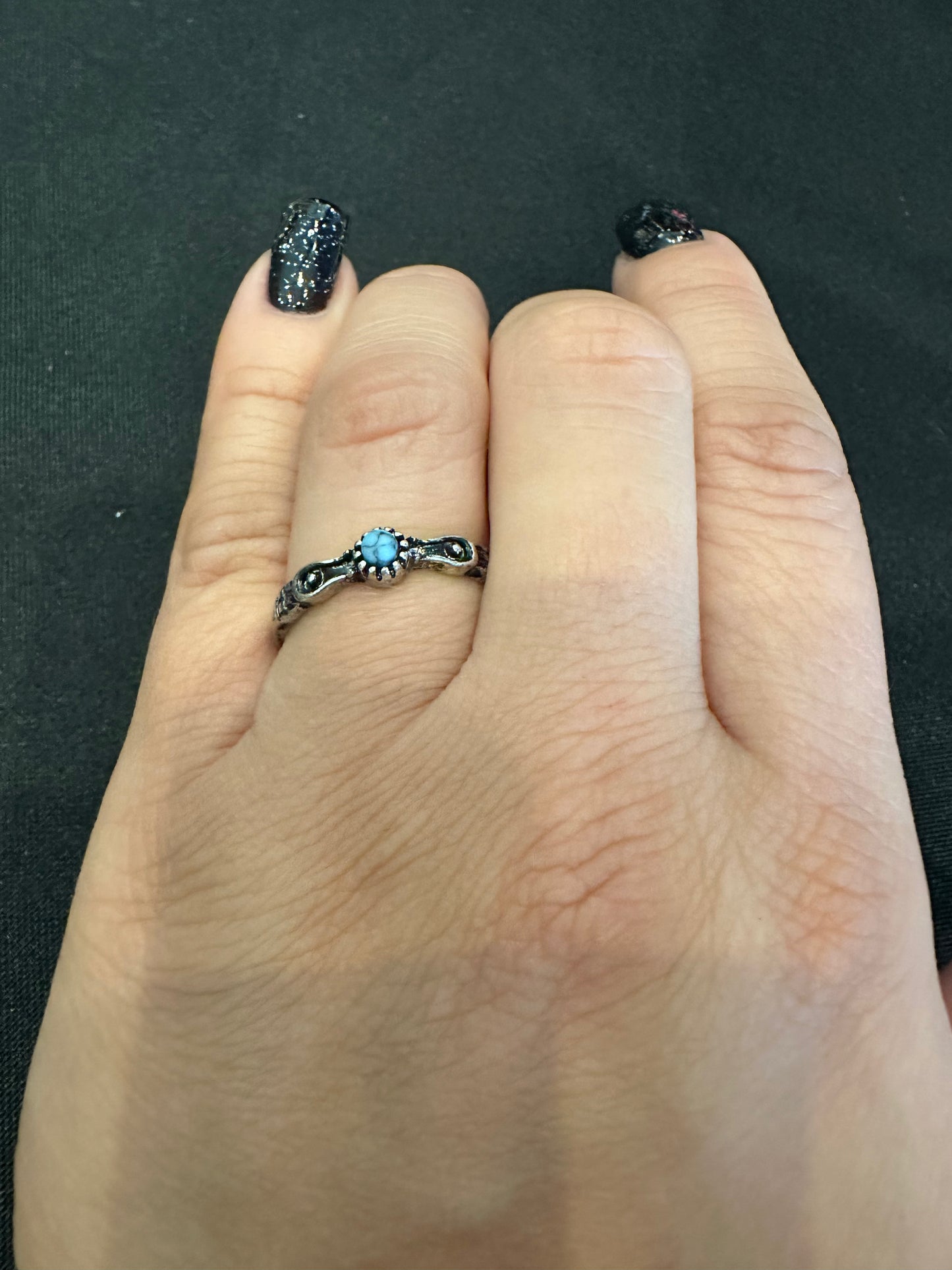 Mini Opal Blue Fashion Ring