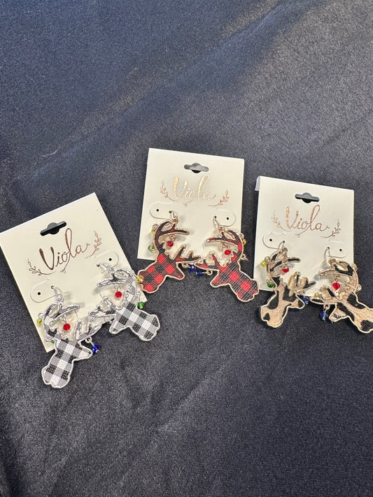 Reindeer Christmas Light Earrings