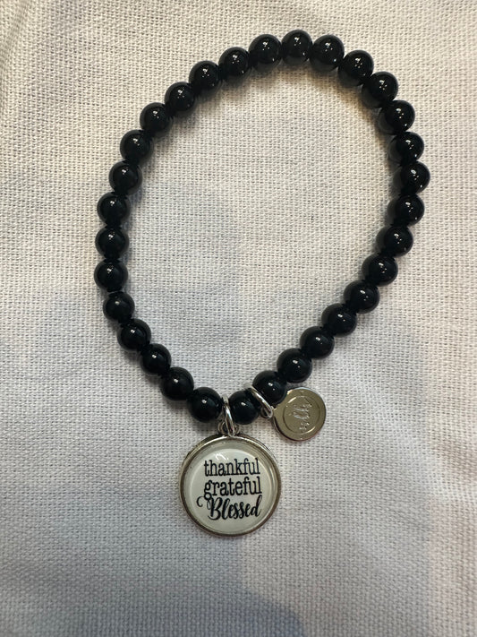 Sentiment Bracelet- Thankful, Grateful, Blessed