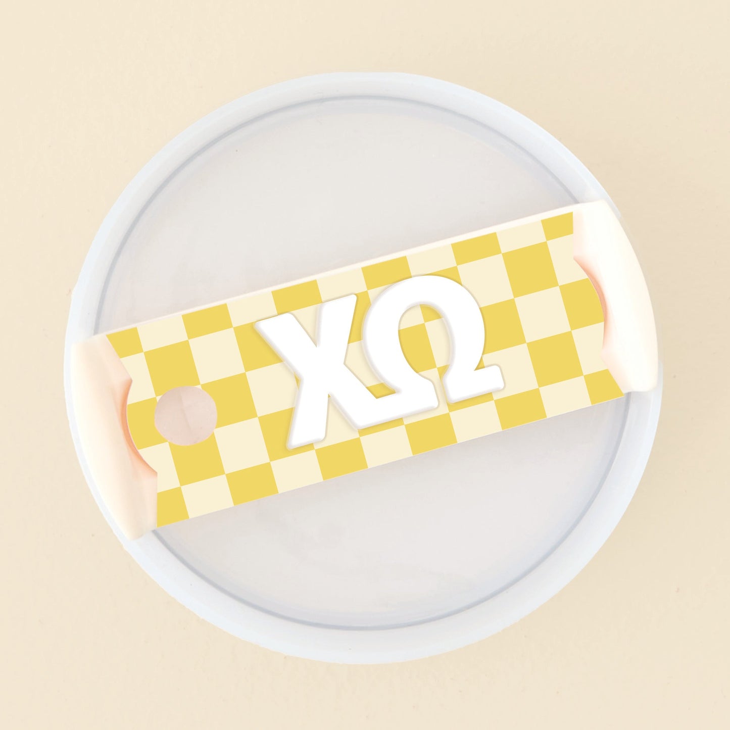 Sorority Tumbler Lid Tag- Chi Omega