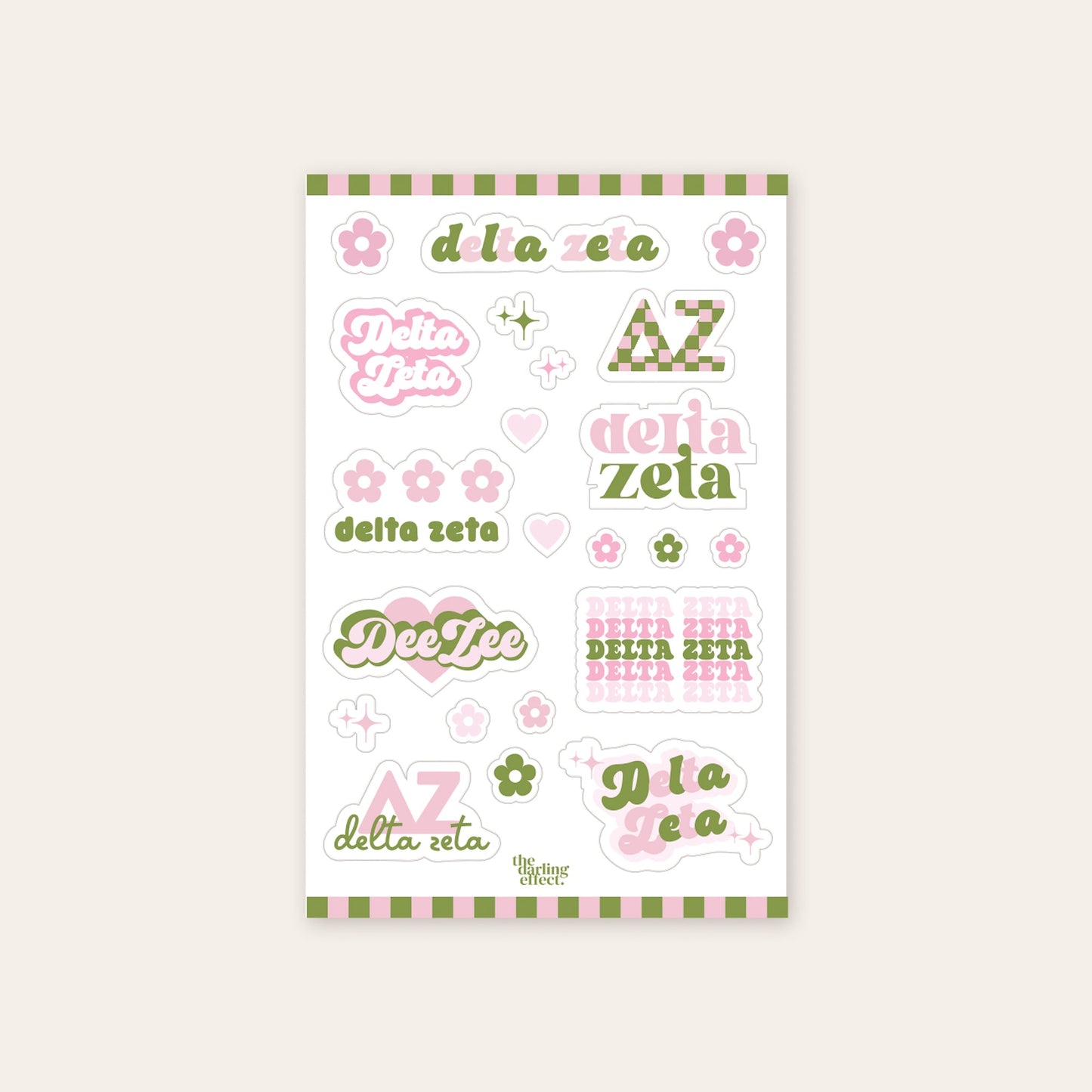 Sorority Sticker Sheet- Delta Zeta