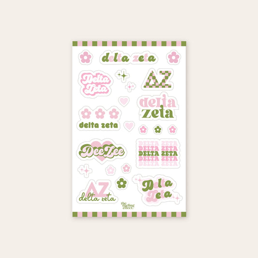 Sorority Sticker Sheet- Delta Zeta