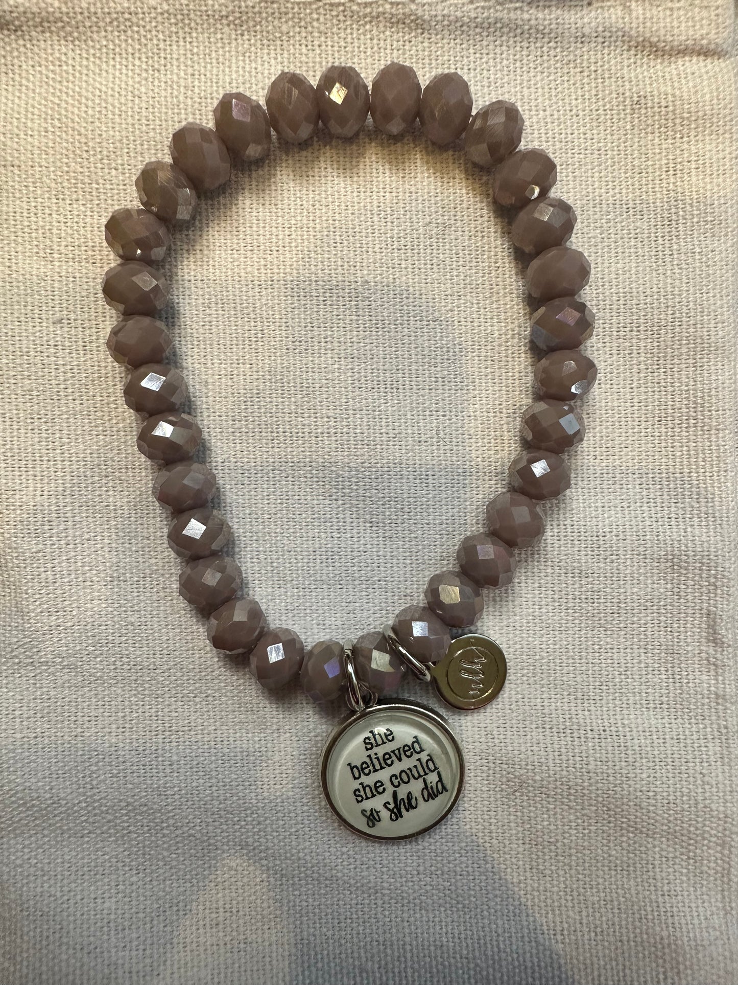 Sentiment Bracelet- she believed she could so she did