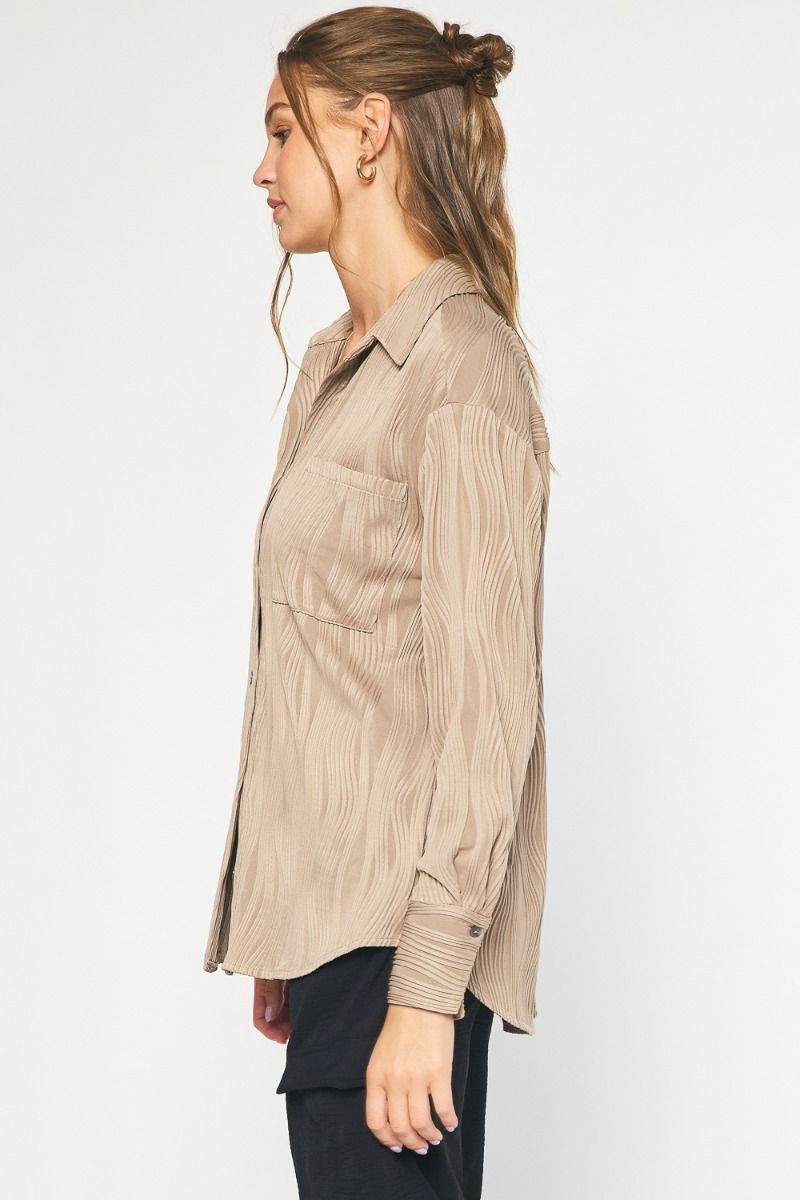 Viola Textured long sleeve button up