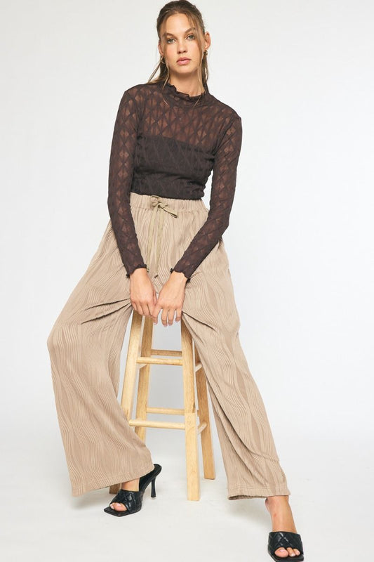 Viola High Waisted Textured Wide Leg