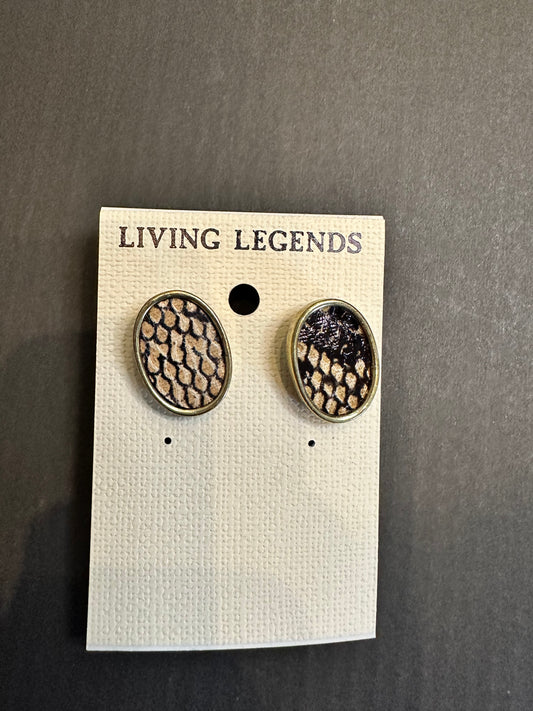 Snake Skin Teardrop Earring