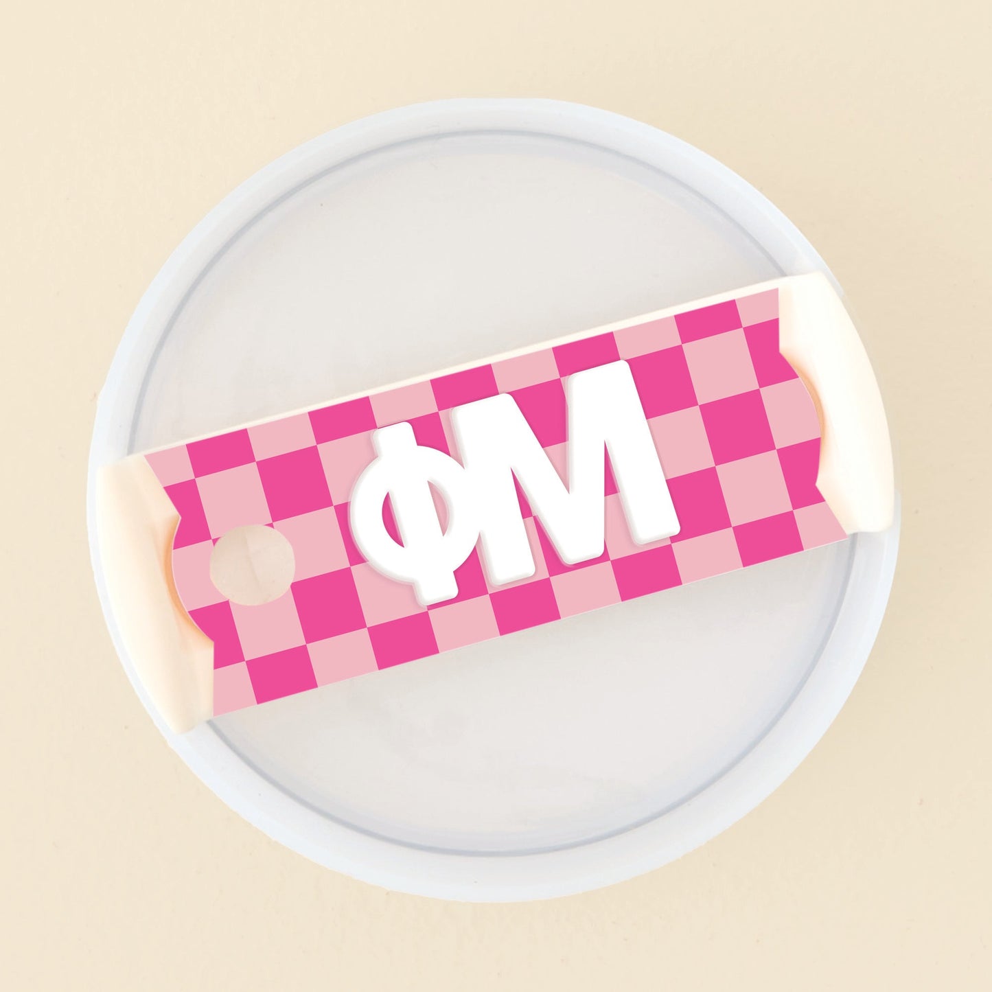 Sorority Tumbler Lid Tag- Phi Mu