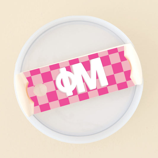 Sorority Tumbler Lid Tag- Phi Mu