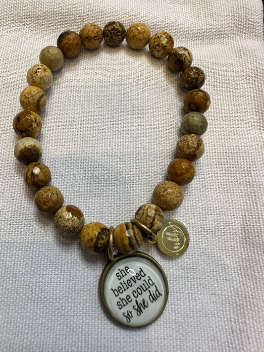 Sentiment Bracelet- She believed she could so she did