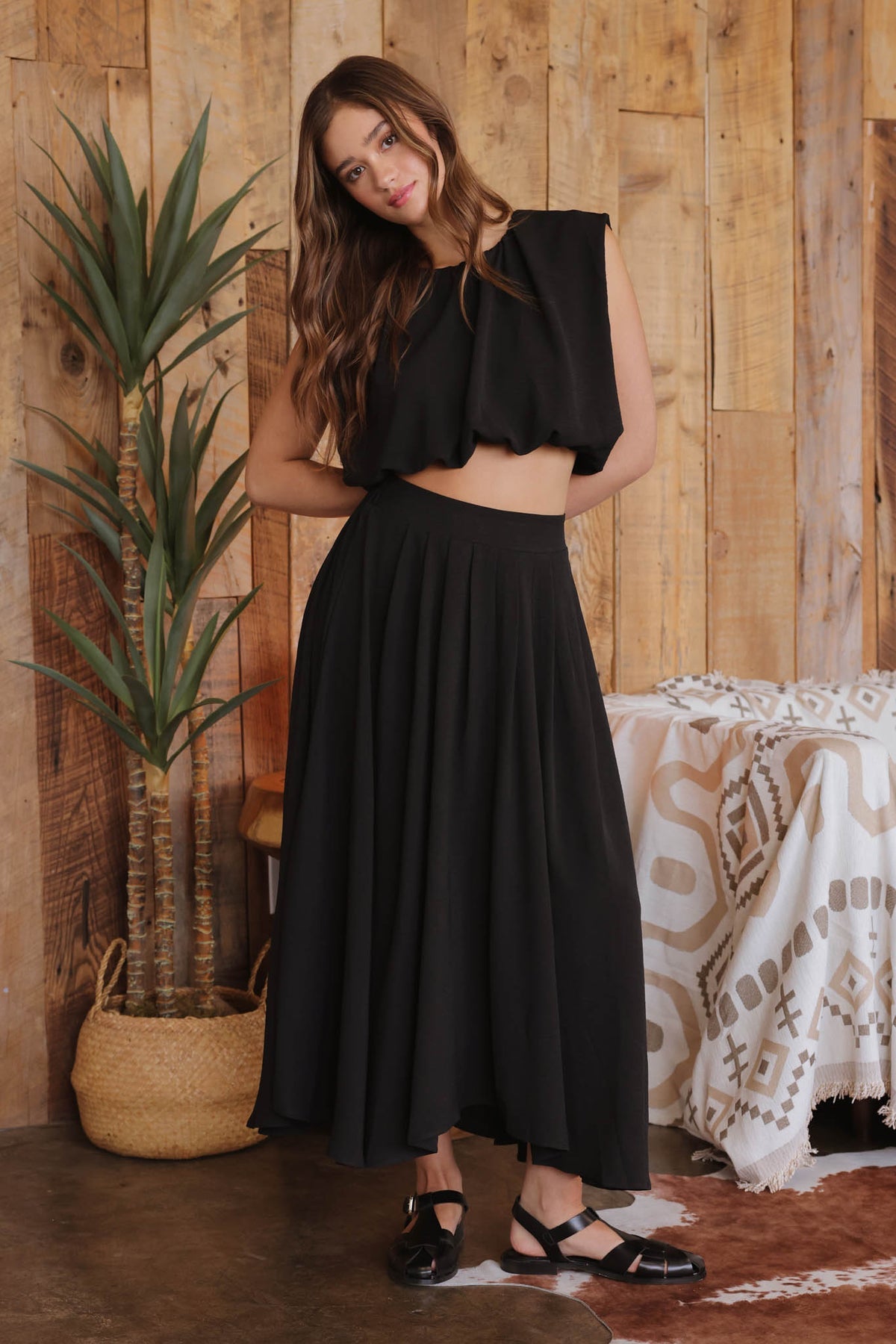 "The Kinzie" Skirt Set- Black