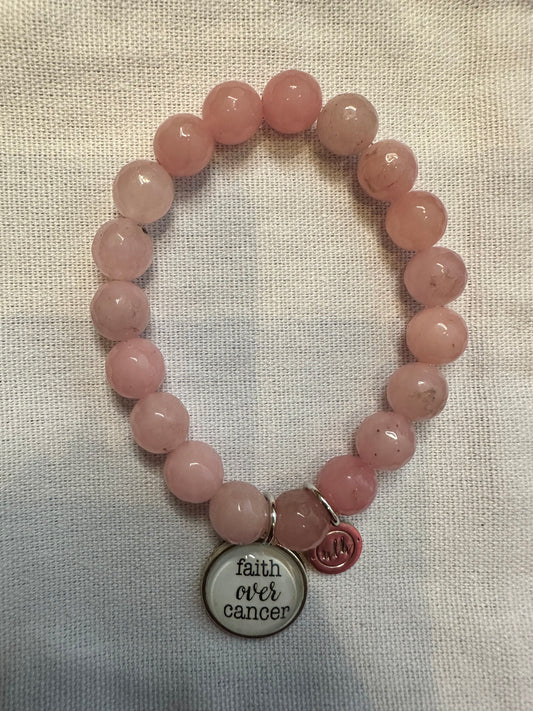 Sentiment Bracelet- Faith over cancer