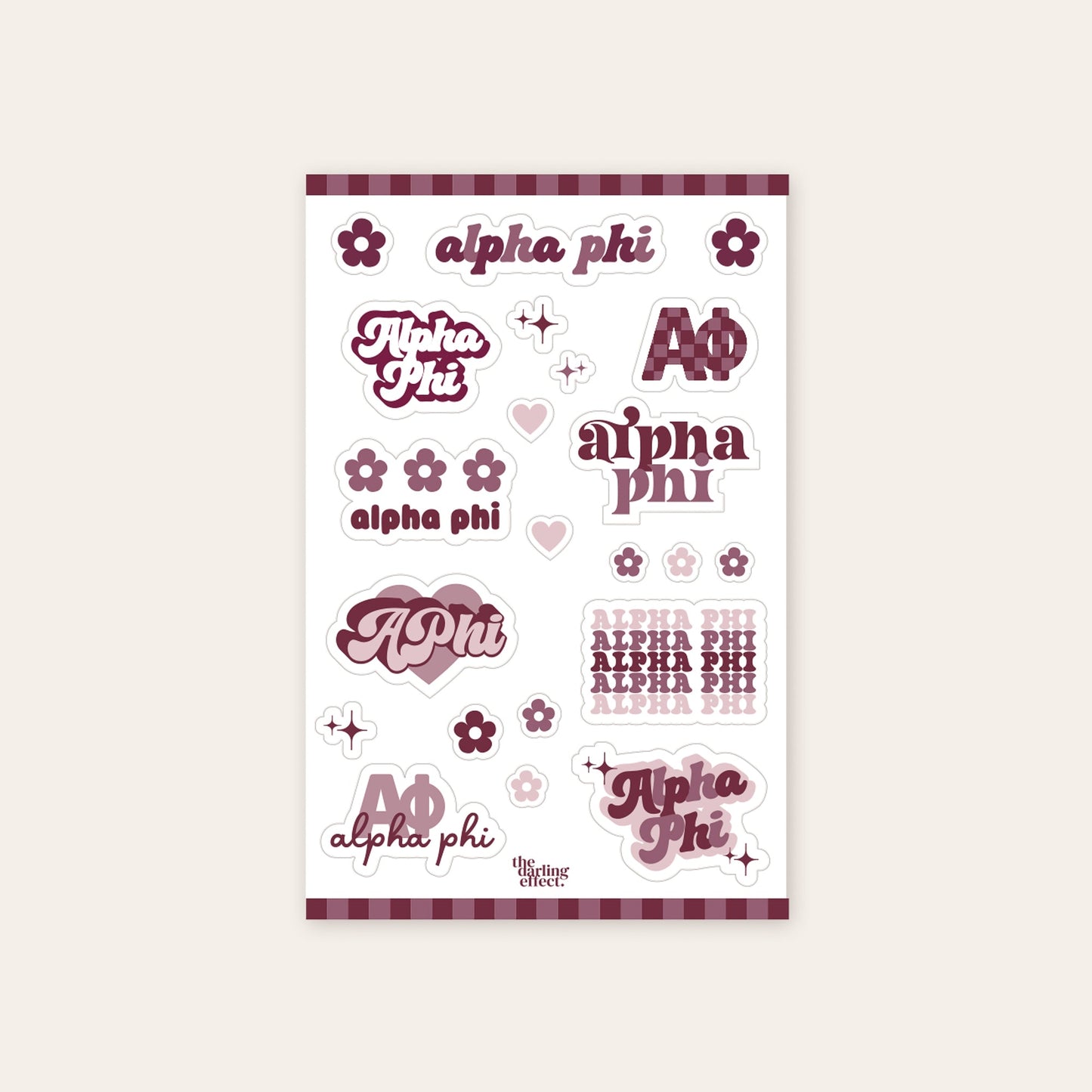 Sorority Sticker Sheet- Alpha Phi