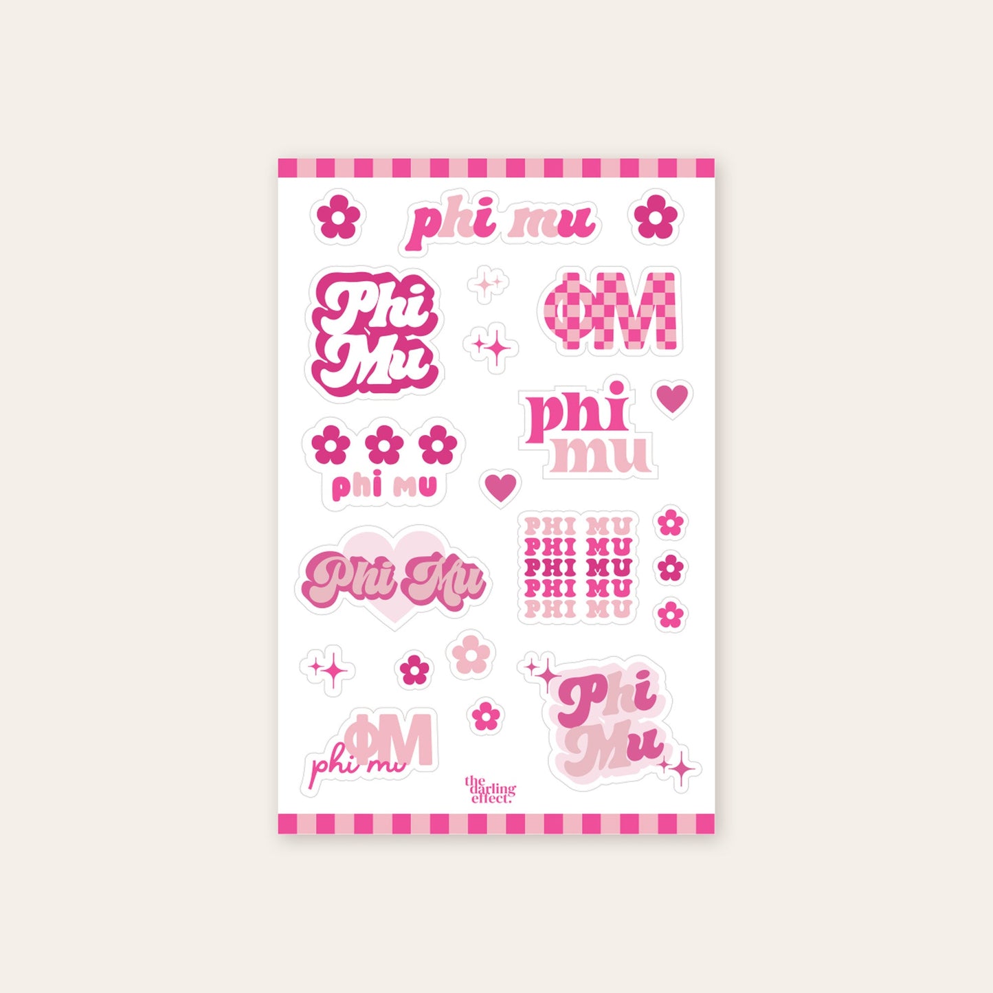 Sorority Sticker Sheet- Phi Mu