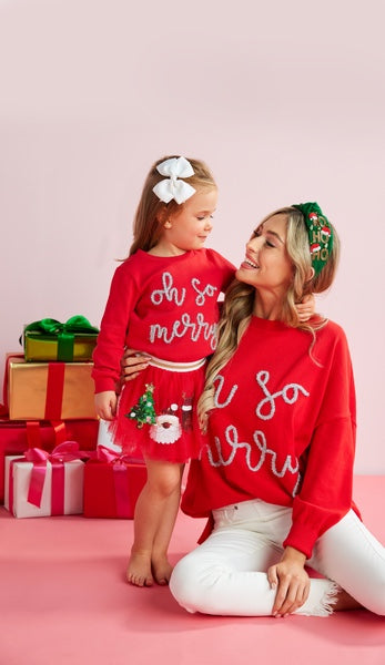 Little Girls "Oh So Merry" Sweatshirt