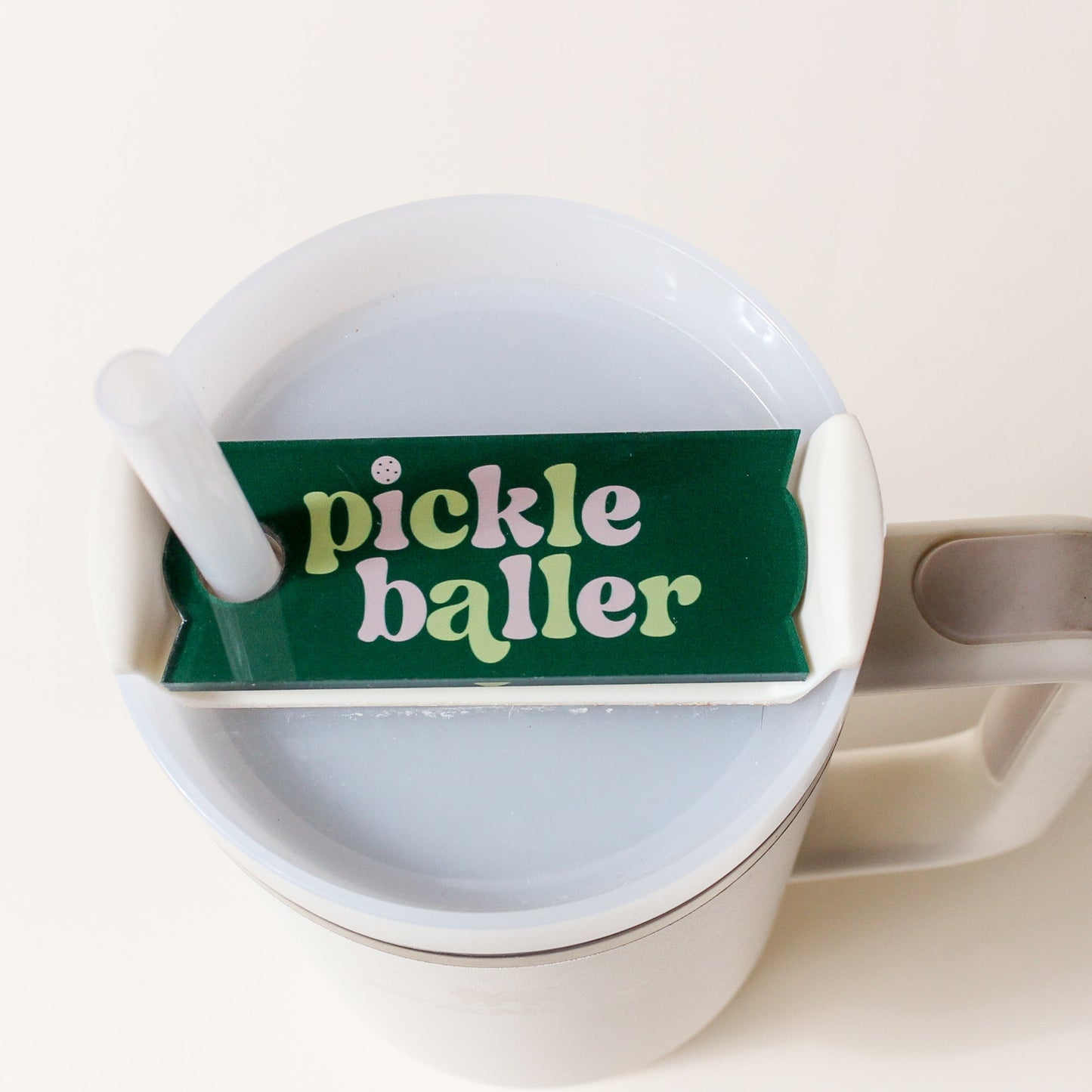 Tumbler Lid Tag- Pickleballer