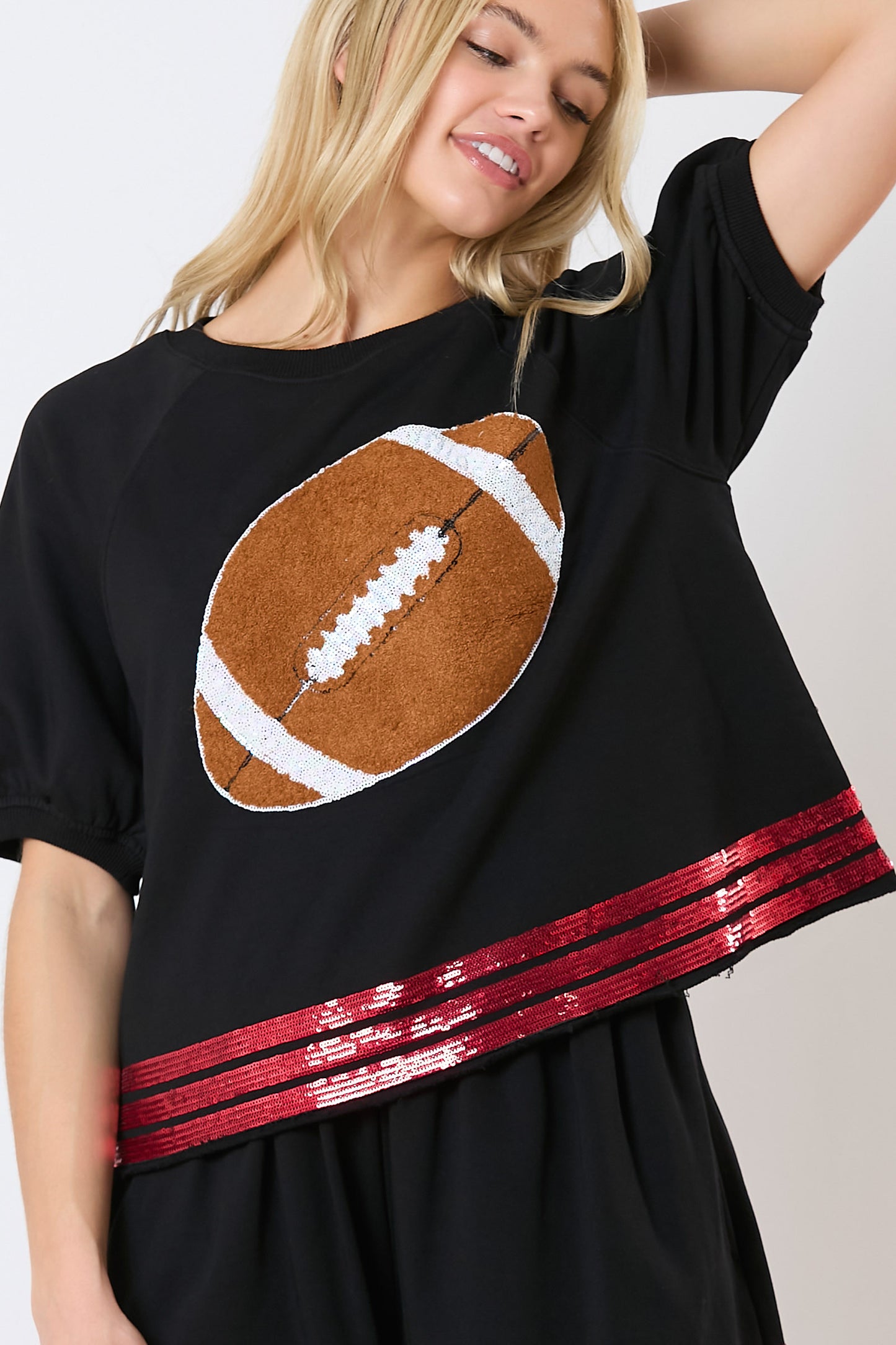 "Football Star" Patch Crop Top