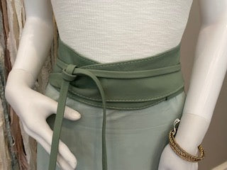 Italian Leather Wrap Belt available in Black, Smoke Grey, Cognac, White & Sage Green