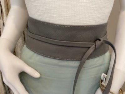 Italian Leather Wrap Belt available in Black, Smoke Grey, Cognac, White & Sage Green