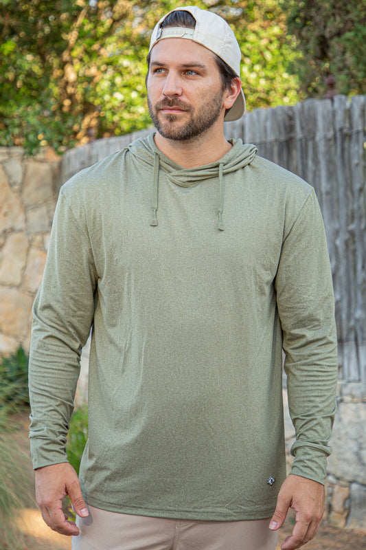 Burlebo Performance Hoodie- Heather Sage