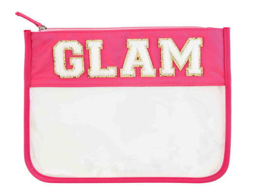 "GLAM" Clear Patch Toiletries bag