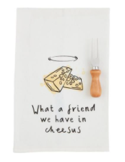 Cheesus Tea Towel and Cheese Knife