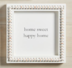 Home Sweet Beaded Square Plaque