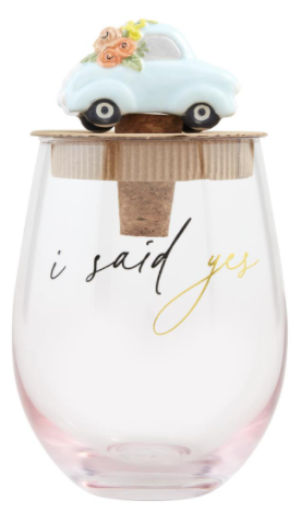 I Said Yes Wine Glass