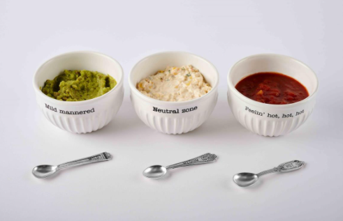 Mild, Medium, & Hot Dip Bowl Set