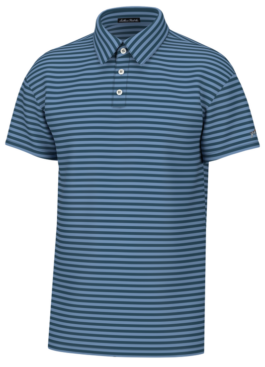 Southern Pointe Hinton stripe Polo- Blue/Navy