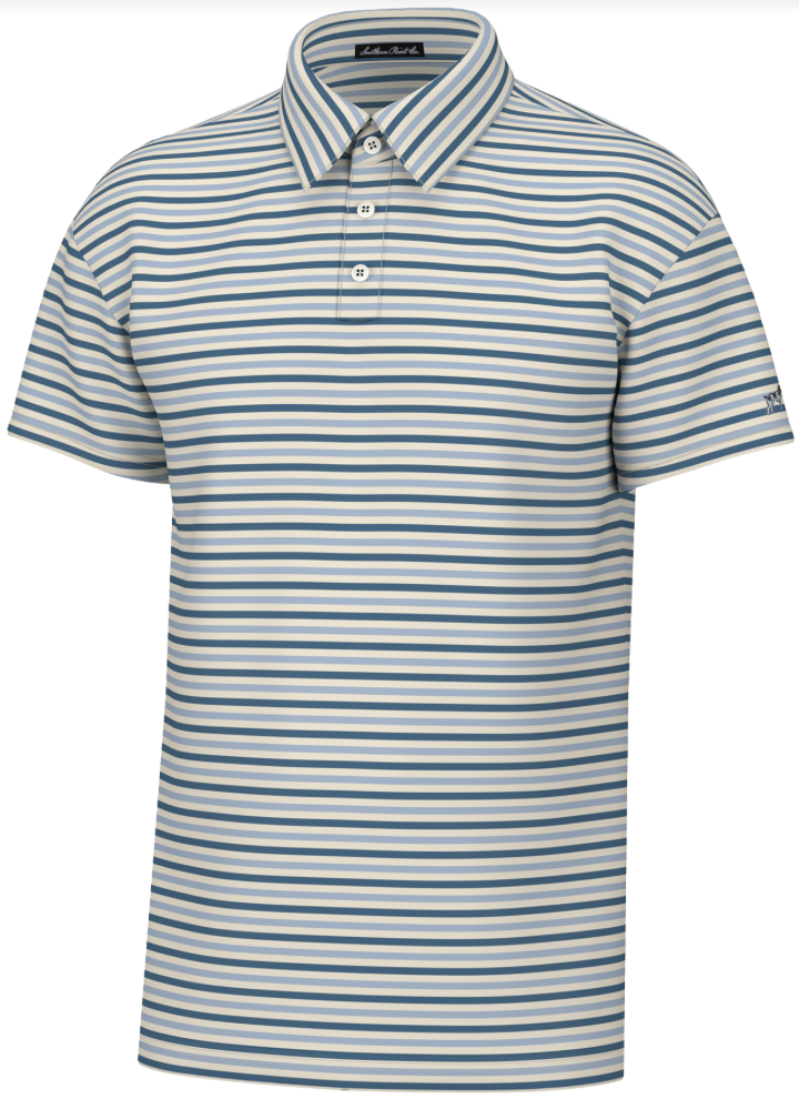 Southern Pointe Humphrey Polo- Blue/Cream