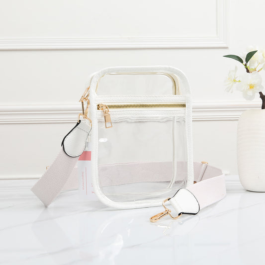 Square Clear Stadium Bag- White